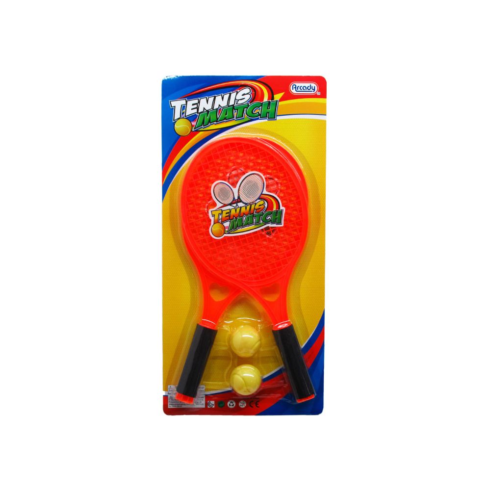 24 Pieces of 2pc 19" Racket Tennis Play Set In Blister Card