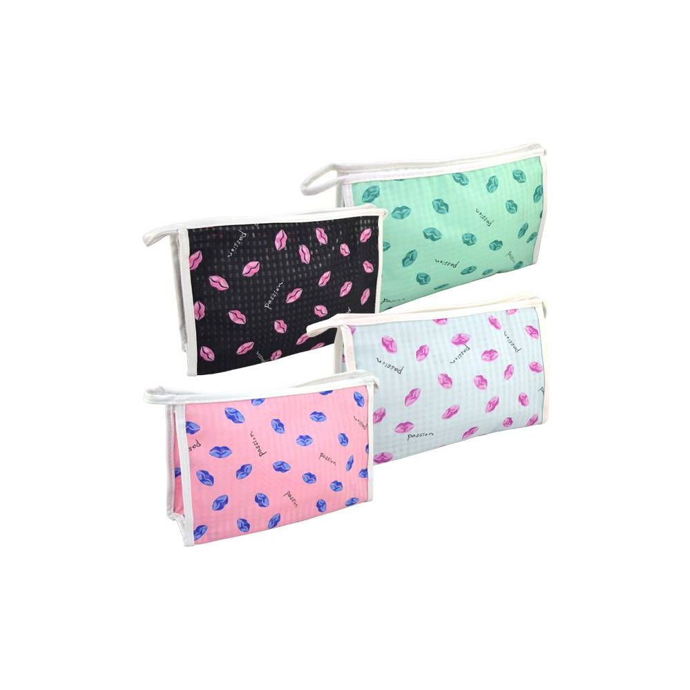 48 Wholesale Cosmetic Bag Assorted Colors Large