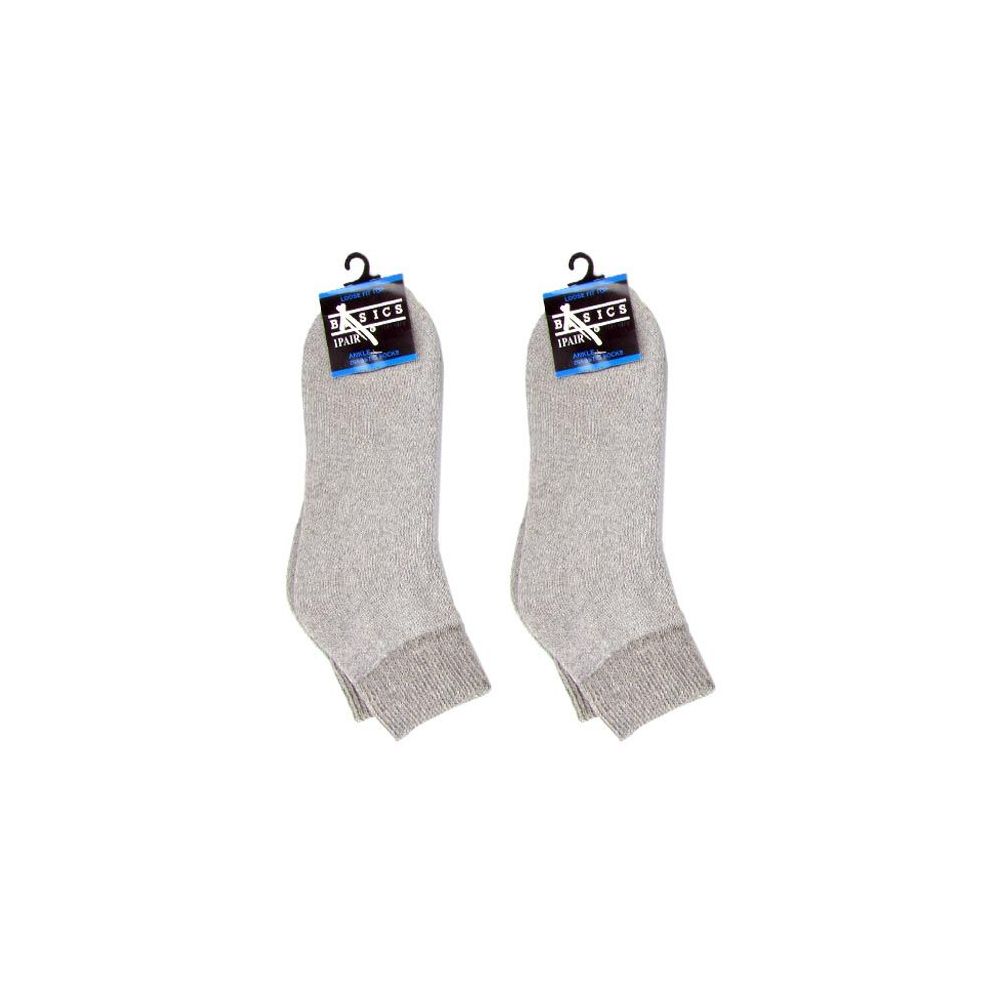 120 Pairs of Diabetic Ankle Socks Gray 9-11