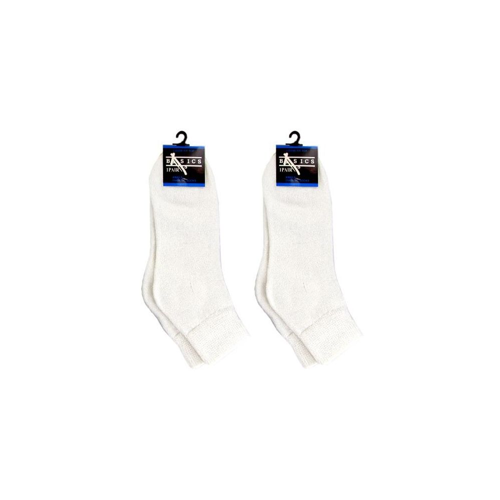 120 Pairs Diabetic Ankle Socks White 9-11 - Women's Diabetic Socks