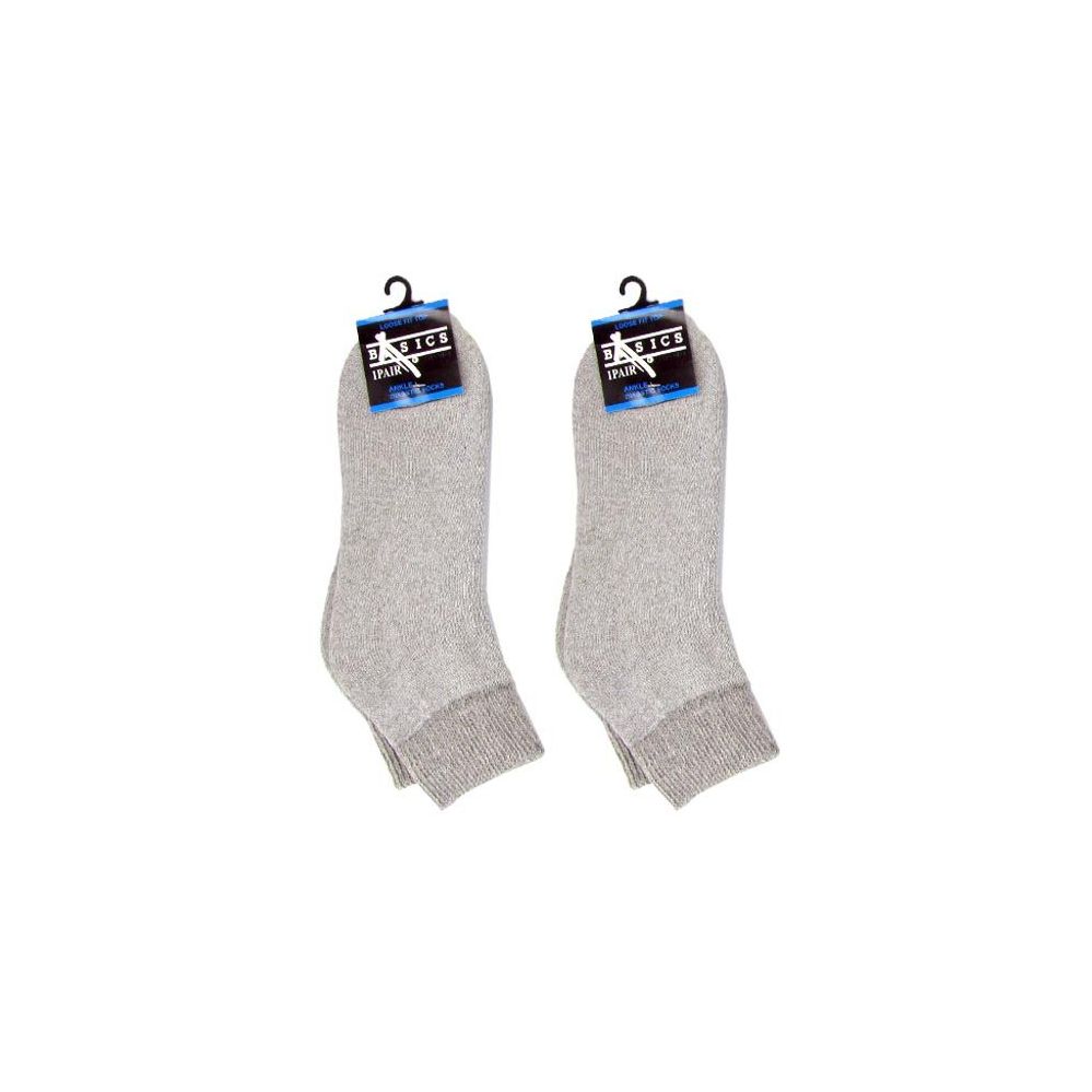 120 Pairs of Diabetic Ankle Socks Gray 10-13