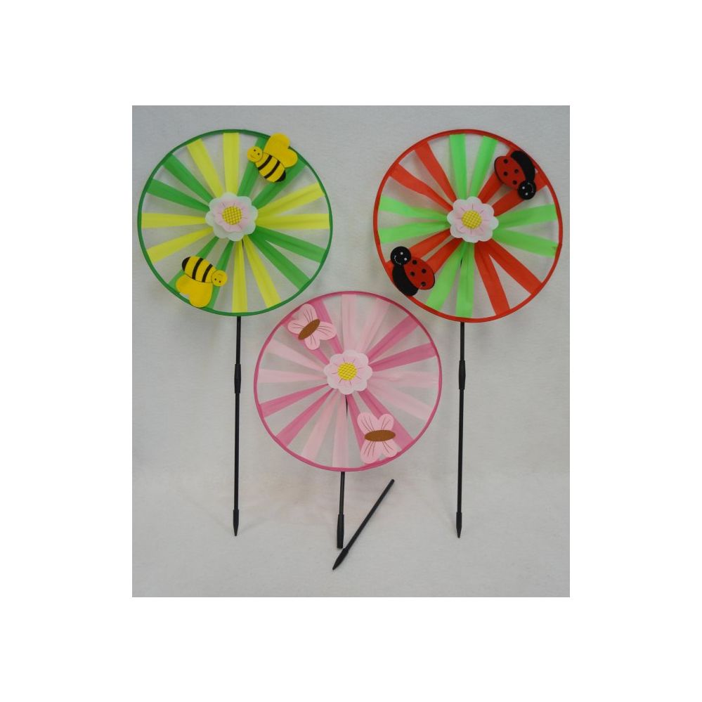 36 Pieces of 13" Round Wind Spinner [felt Bug/bee/butterfly]