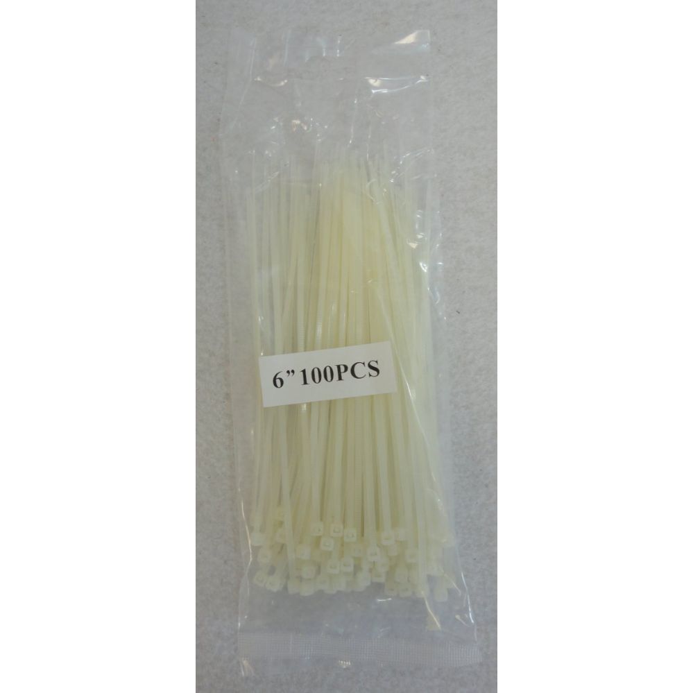 96 Pieces of 100pc 6" Cable Ties [white]