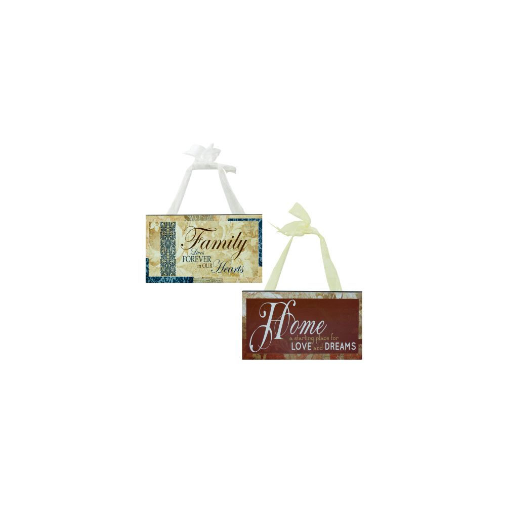 36 Wholesale Family & Home Wood Sign With Ribbon Hanger