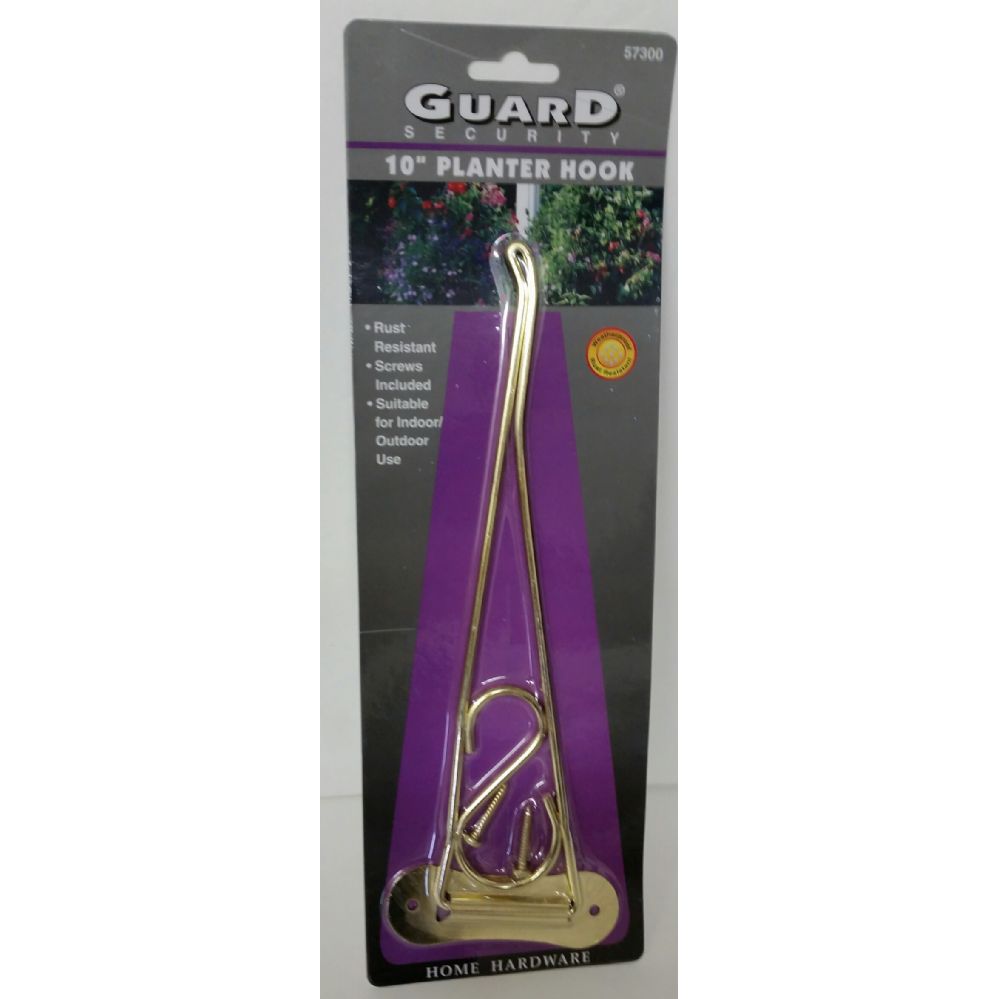 36 Wholesale 10 " Guard Brand Brass Colored Planter Hook