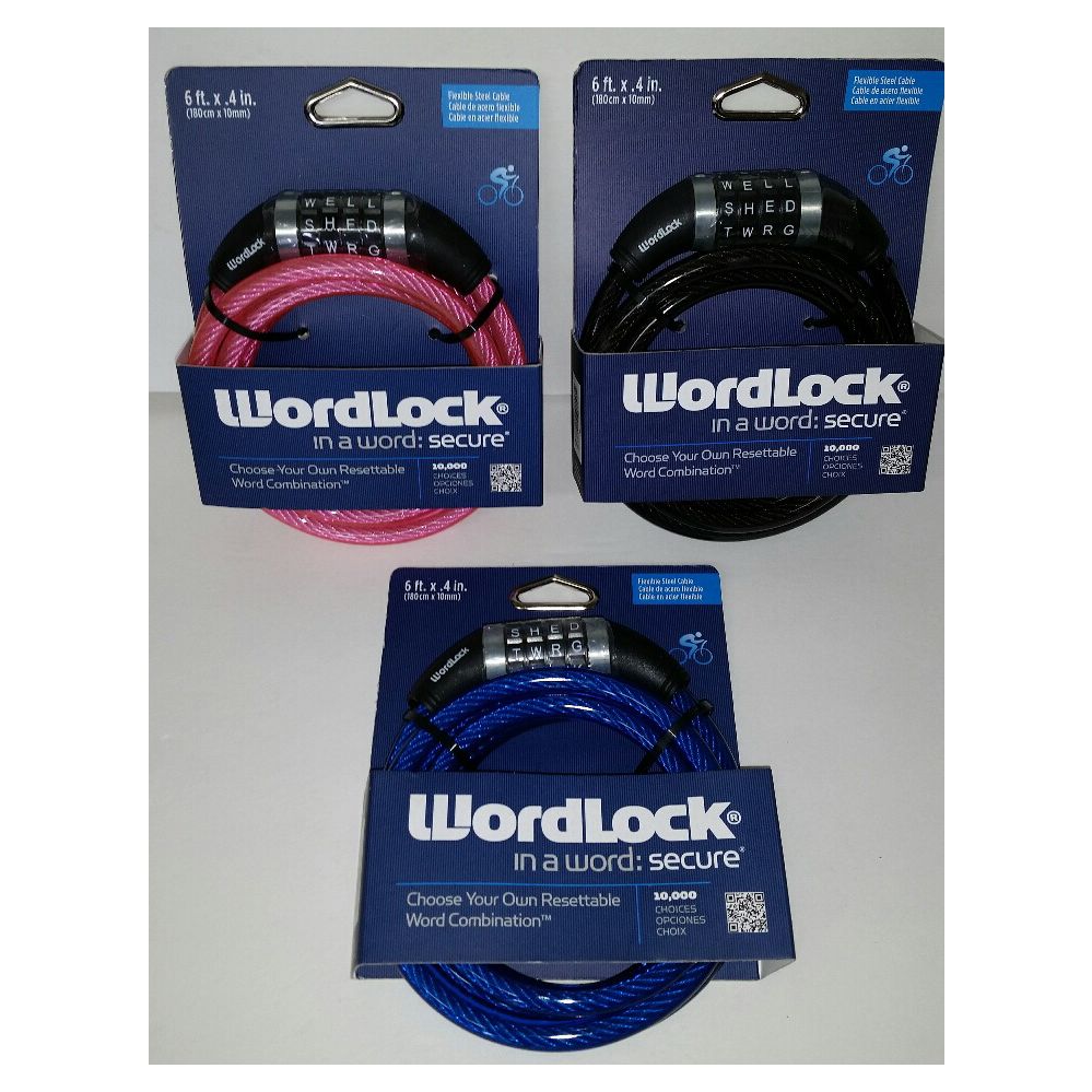 24 Wholesale 6' Long Wordlock CablE-Bike Lock With Letters