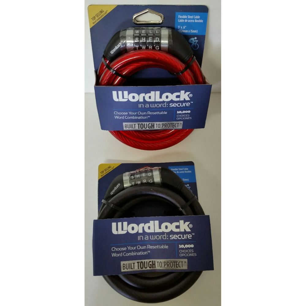 24 Wholesale 5' Long CablE-Bike Lock With Letters