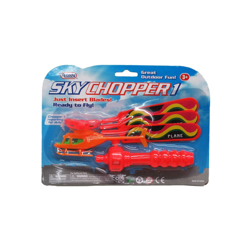 144 Wholesale 4.75" Pull A Line Sky Chopper In Blister Card Assrt. Colors