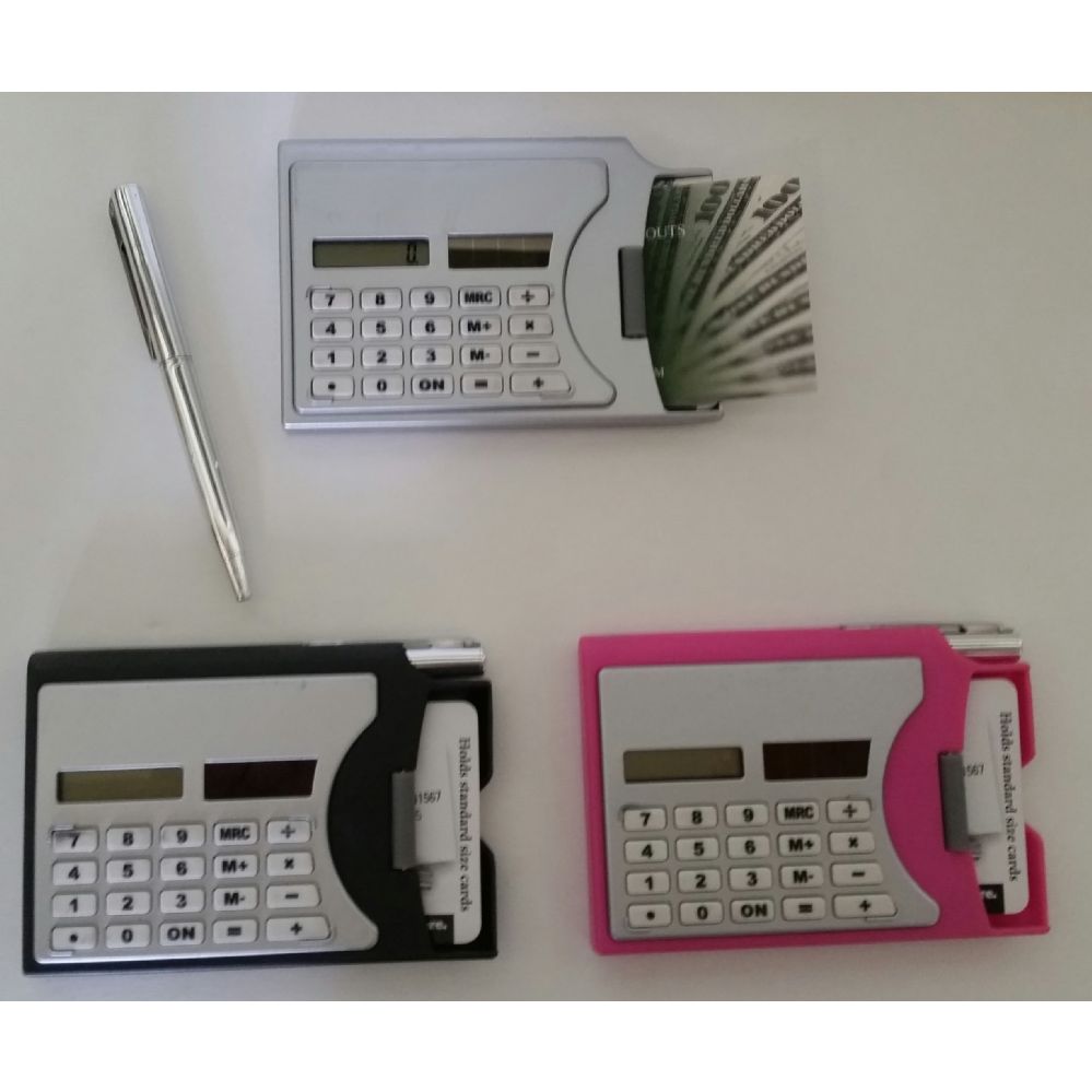 48 Pieces of Calculator With Business Card Dispenser & Pen