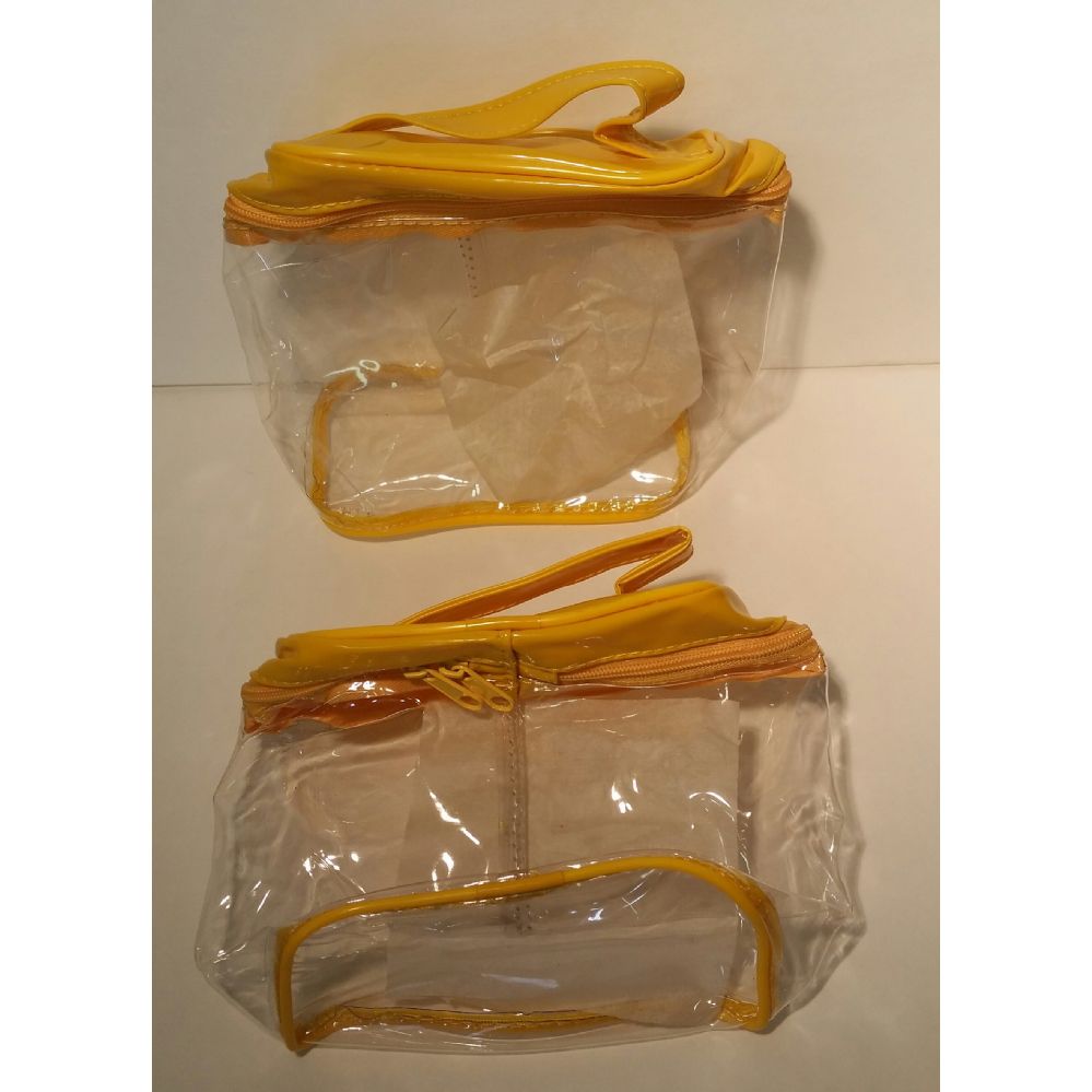 72 Pieces of 5" X 3" Yellow Zippered Clear Plastic Bag