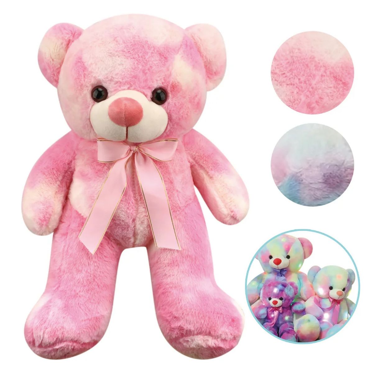 12 Pieces of 24 inch Led Music Bear 4 Assorted Colors