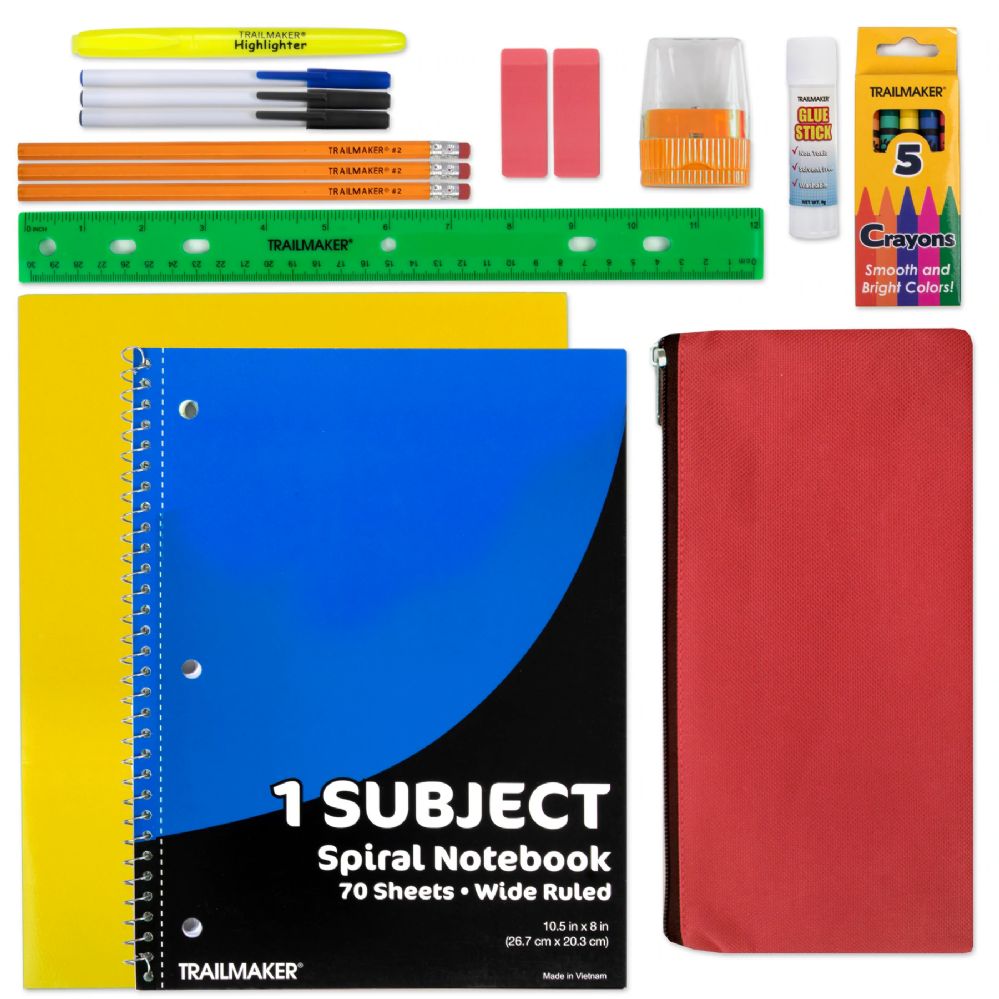24 Wholesale 20 Piece School Supply Kit