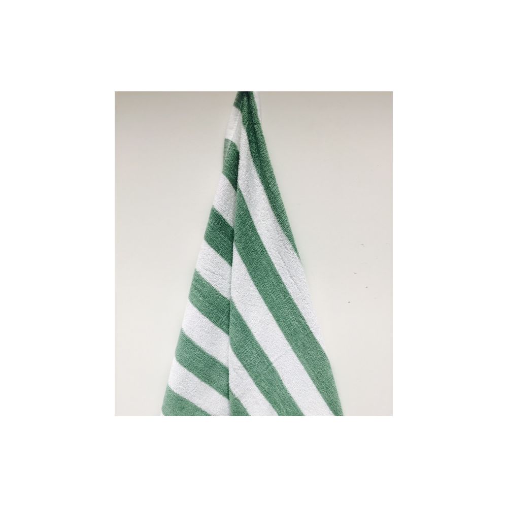 12 Pieces of Economy Stripe Green 30x60 Cabana Beach Towel