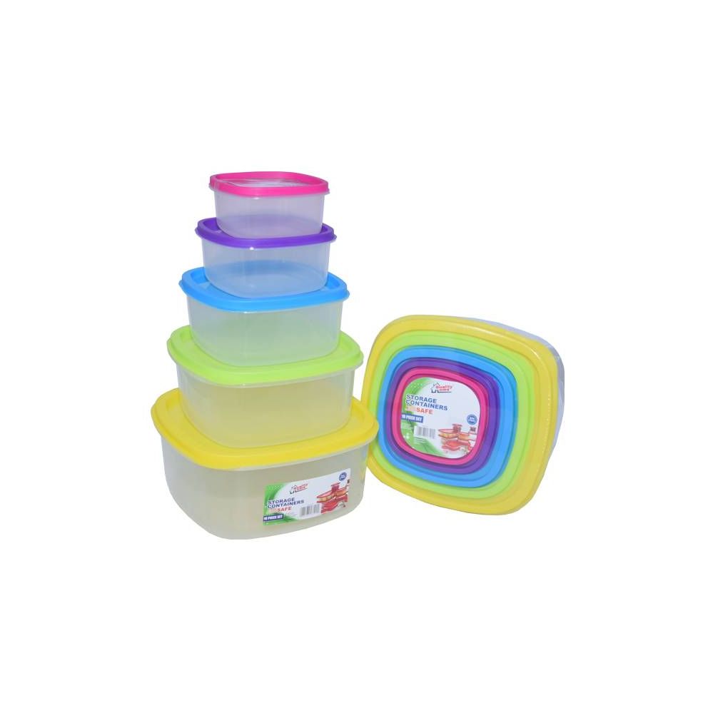 24 Pieces of Rainbow Plastic 10 Piece Container Set