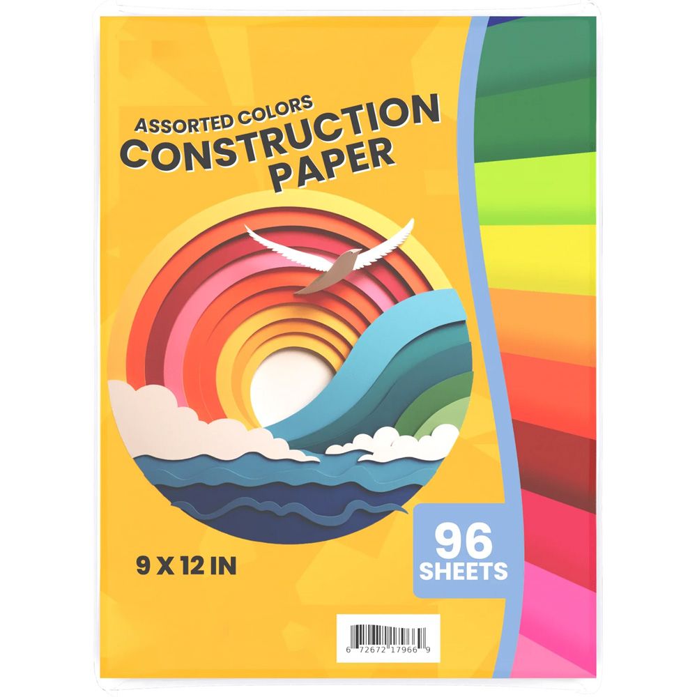 36 Packs of Construction Paper - 9 X 12 Inches, Assorted Colors, 96 Sheets