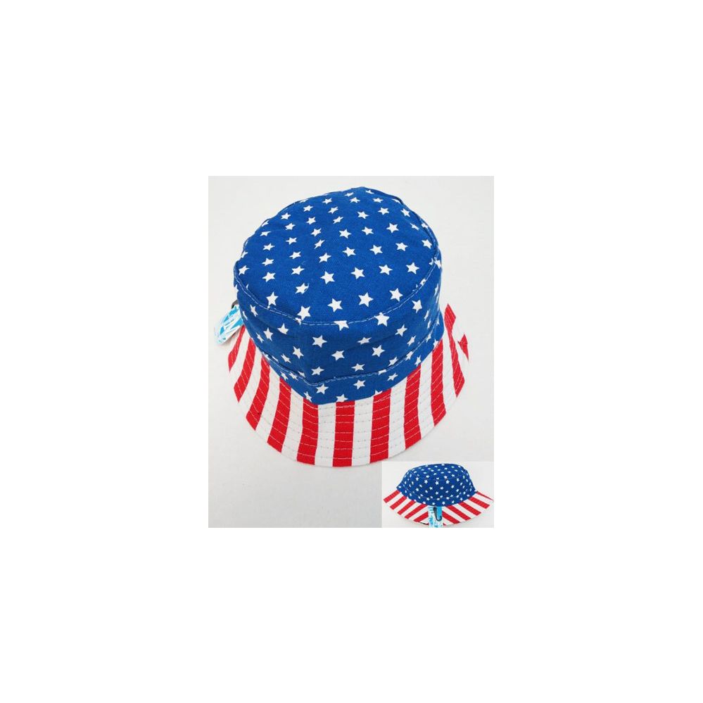 48 Pieces Wholesale American Flag Print Bucket Hat - Bucket Hats