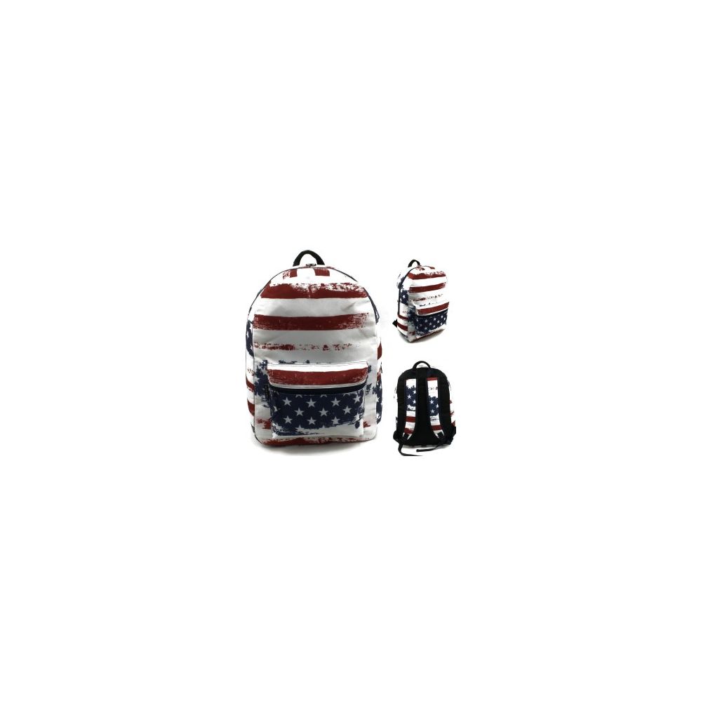 24 Wholesale 17" Padded Backpack In A Usa Inspired Print