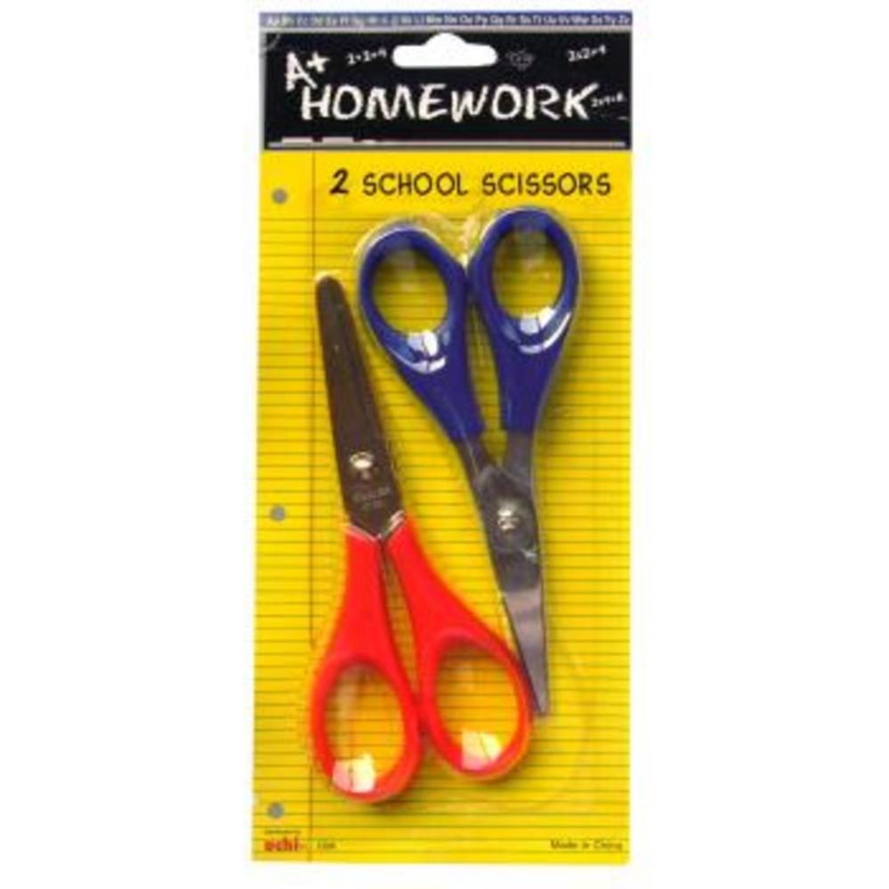 48 Wholesale 2 Pack 5" Kid School Scissors Blunt Tip