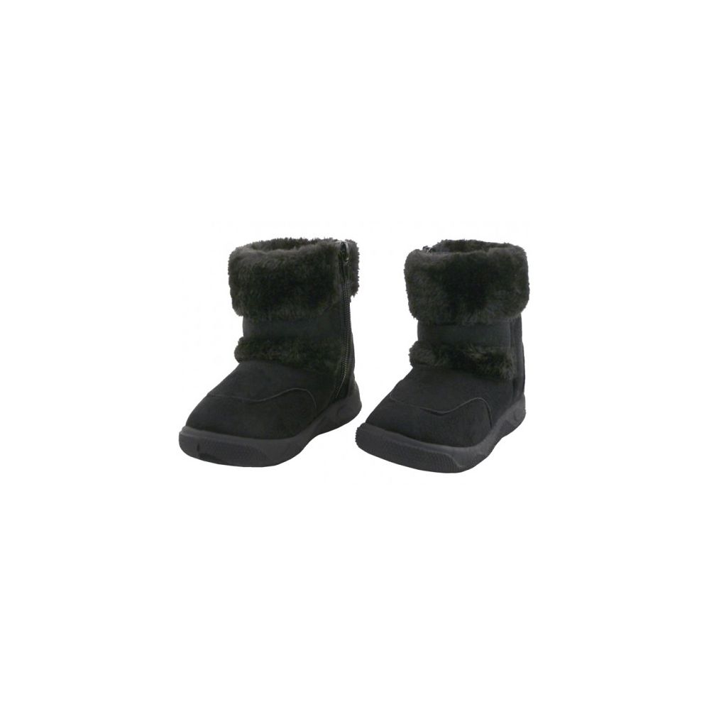 24 Pairs of Baby's Zippered Winter Boots Black Color