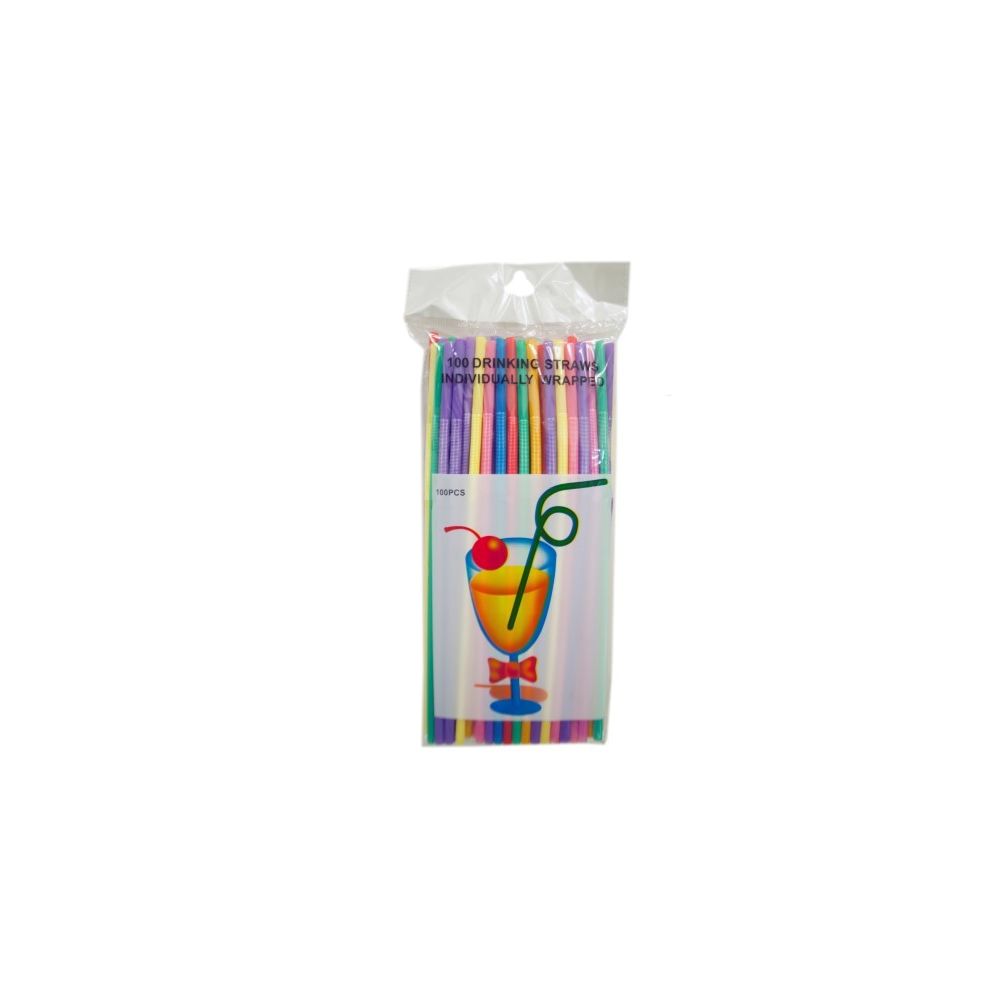 80 Wholesale 100 Piece Assorted Color Flexible Straws