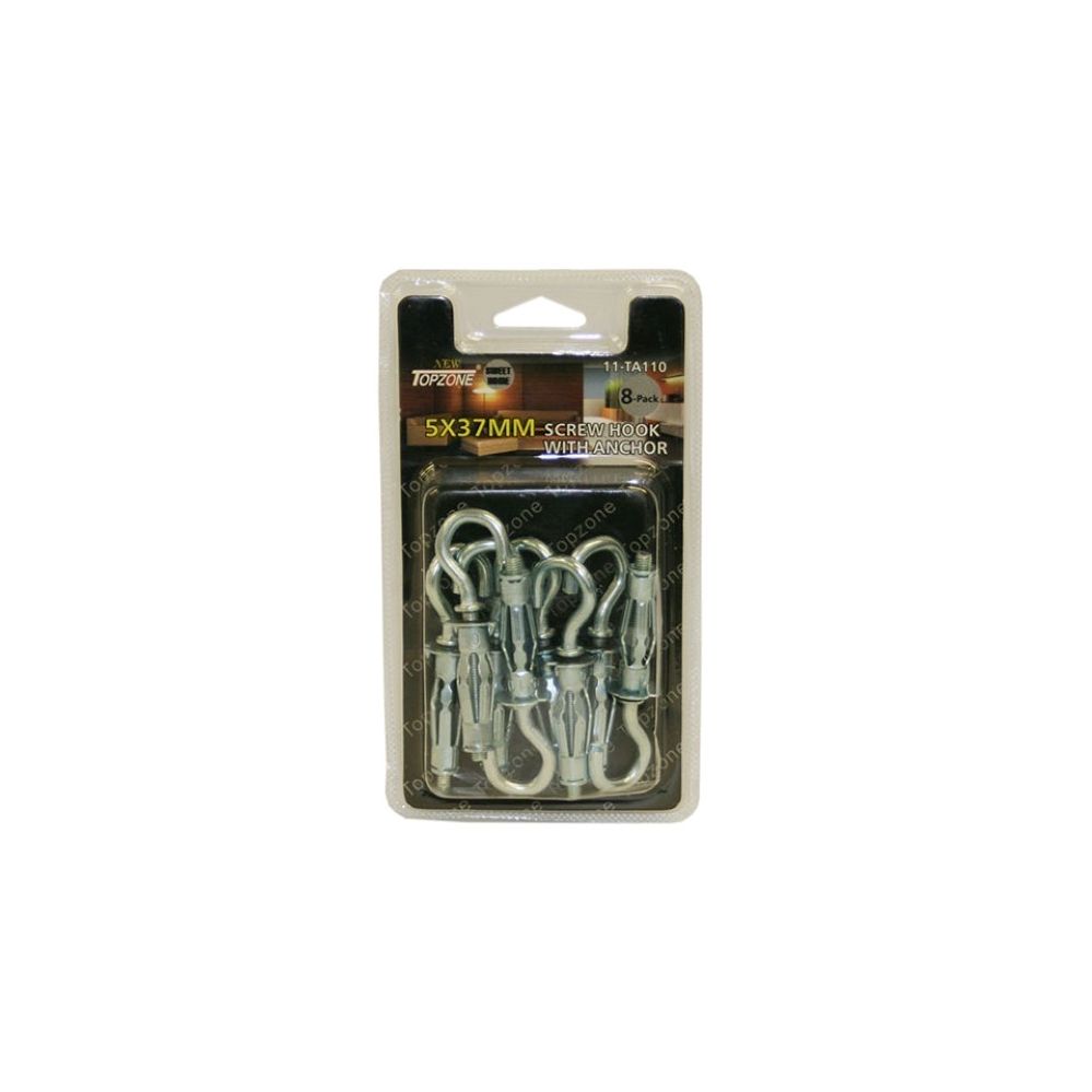 72 Pieces of 8pc 5x37mm Screw Hook With Anchor