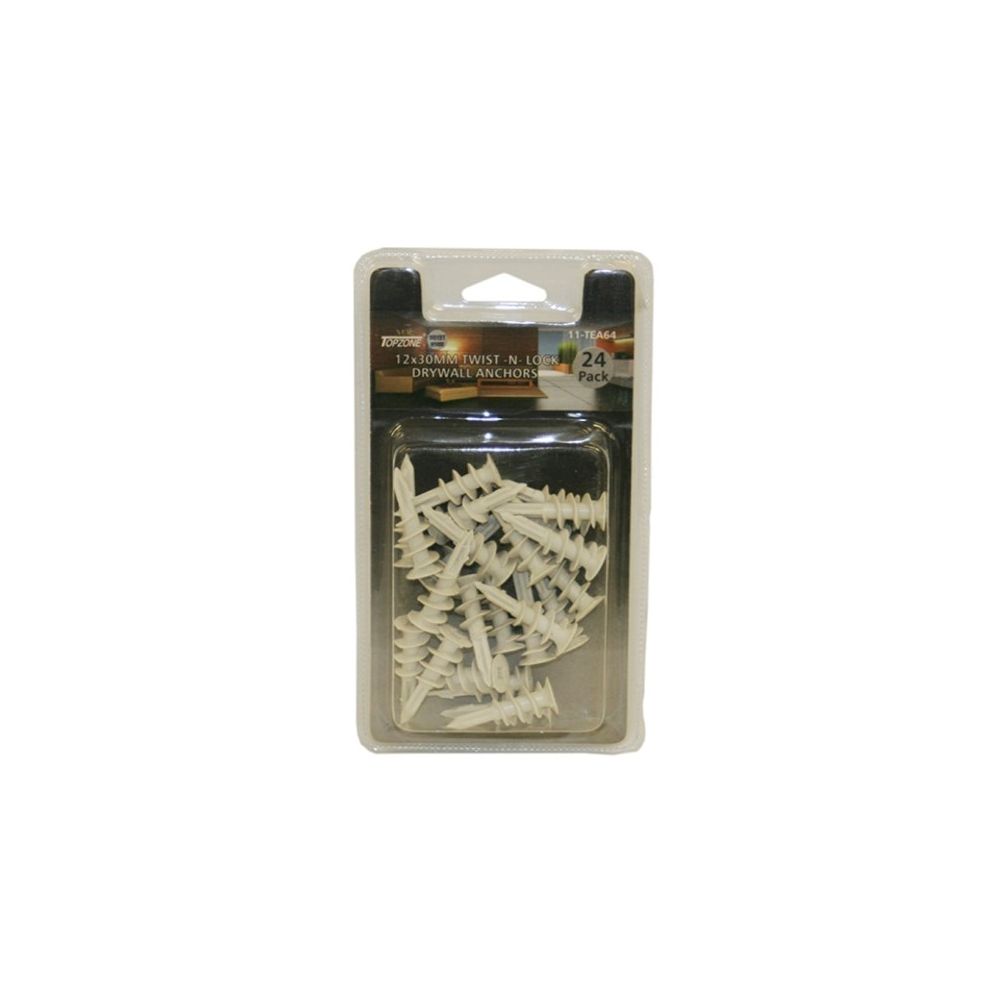 144 Pieces of 24pc 12x30mm Twist Lock Drywall Anchors