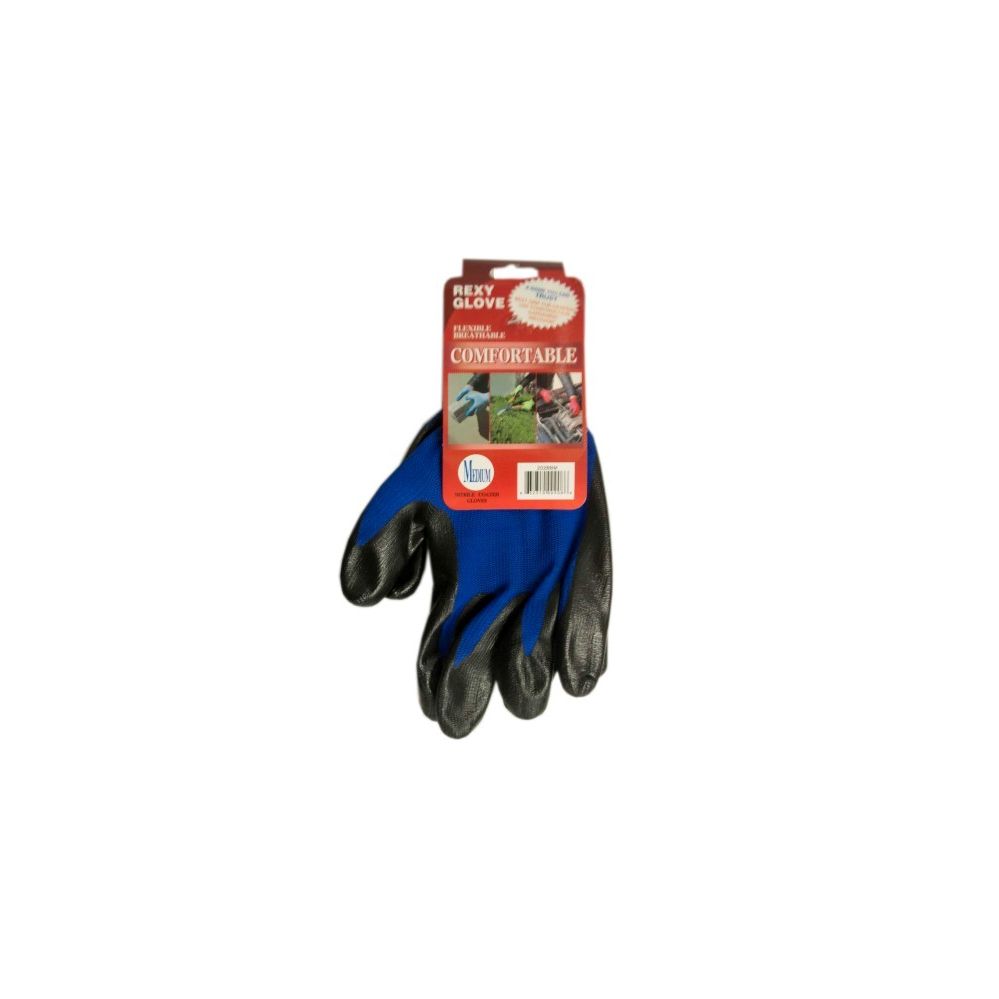 120 Pairs of Blue Poly With Blacknitrile Coat Gloves Size Medium
