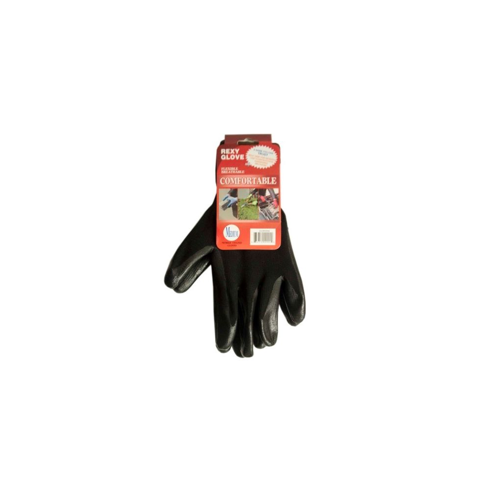 120 Pairs of Black Poly With Blacknitrile Coat Gloves Size Medium