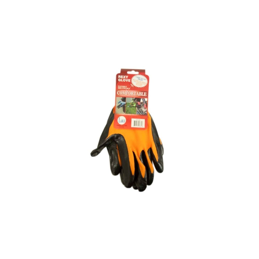 120 Pairs of Orange Poly With Blacknitrile Coat Glove Size Large