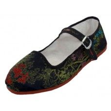 Miss Satin Brocade Upper Mary Janes Shoe ( Black Color Only)
