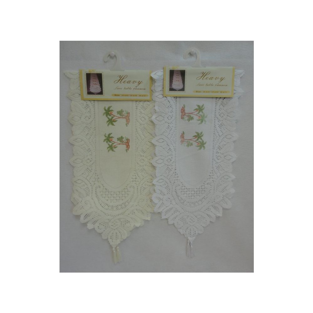 60 Pieces of Lace Table Runner [palm Trees]