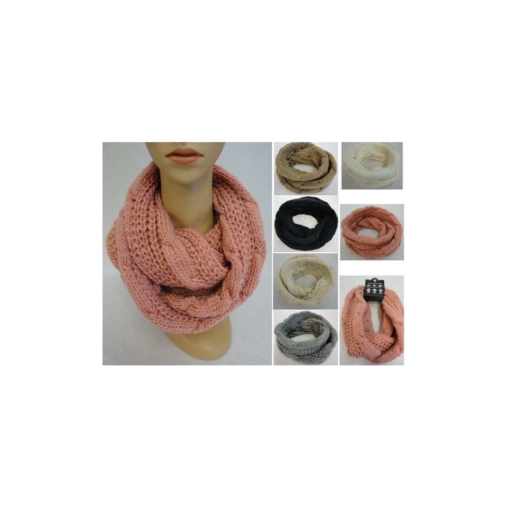 36 Pieces of Knitted Infinity Scarf [lg Cable Knit]