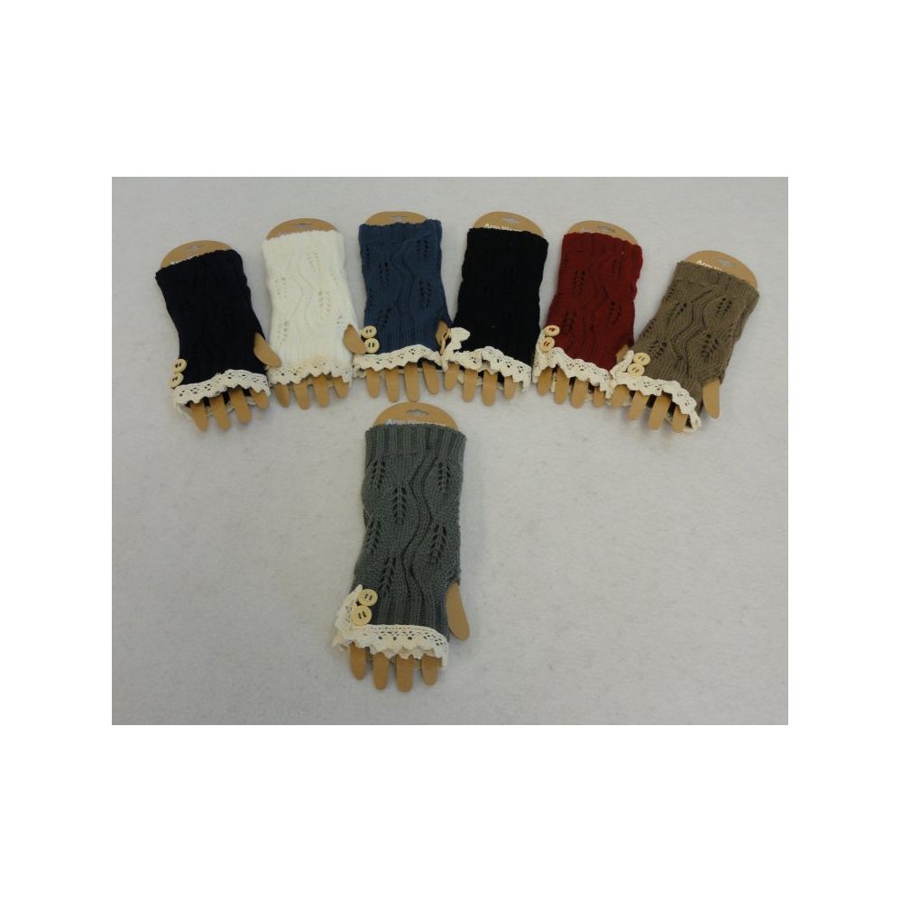 48 Wholesale Knitted Hand Warmers [antique LacE-2 Buttons]