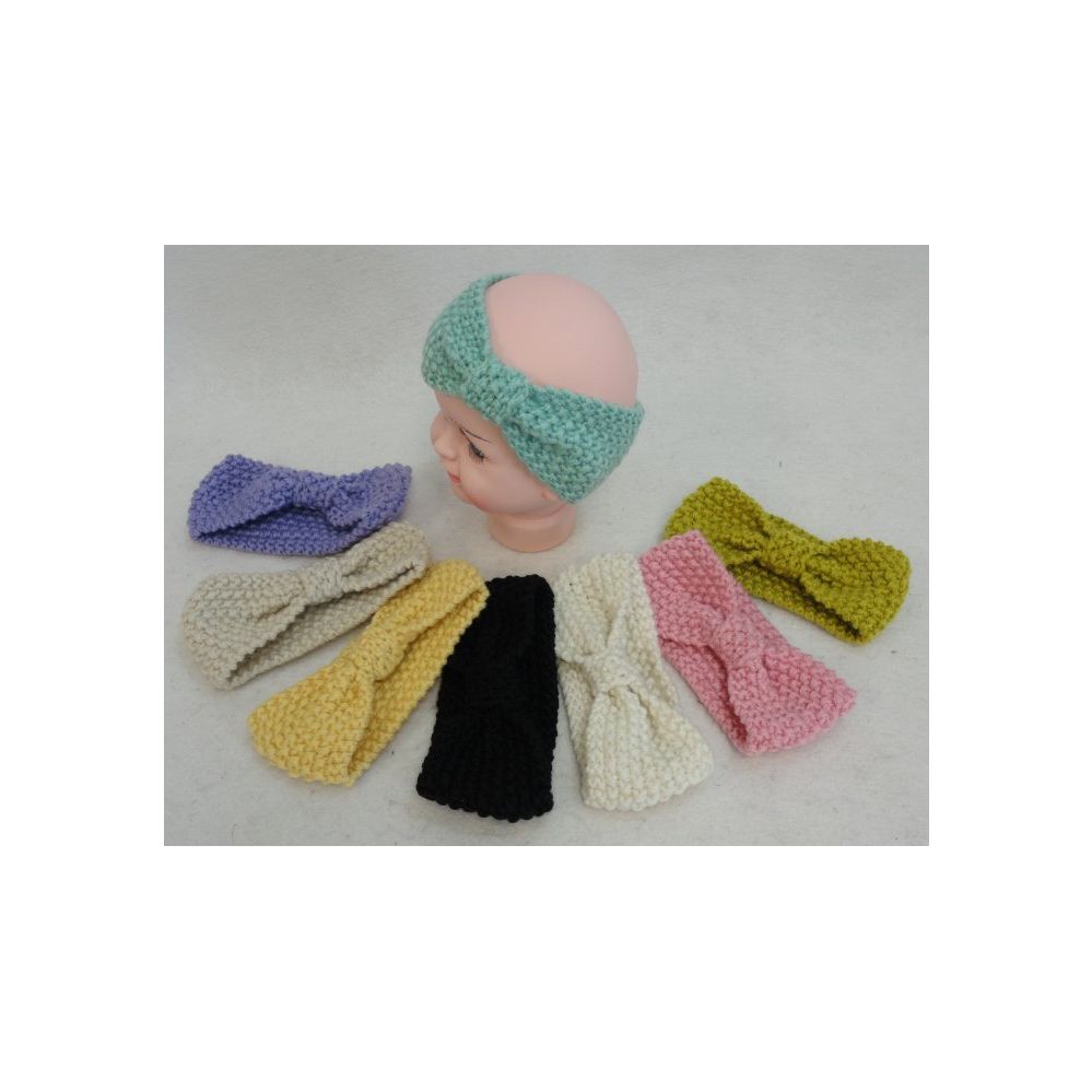 48 Wholesale Baby Hand Knitted Ear Band [boW-Shaped Loop]