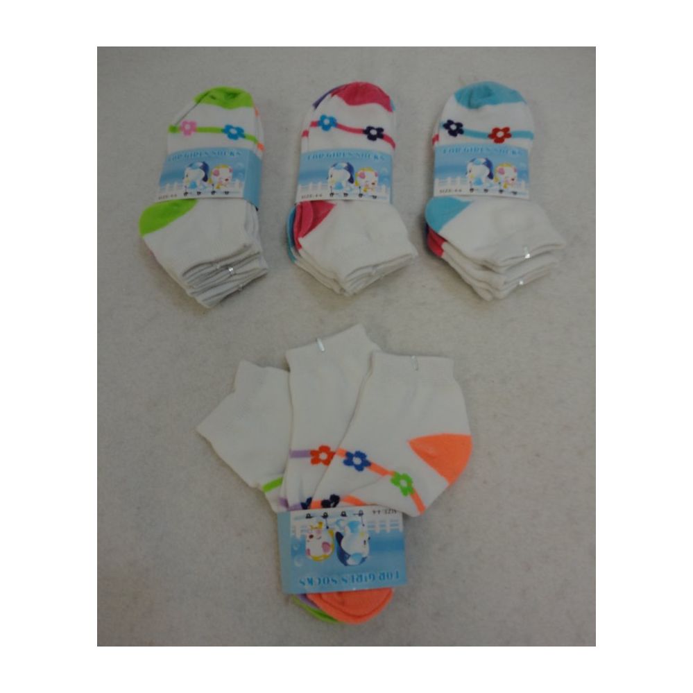 60 Pairs of Girl's Anklet Socks 4-6 [stripes & Daisies]