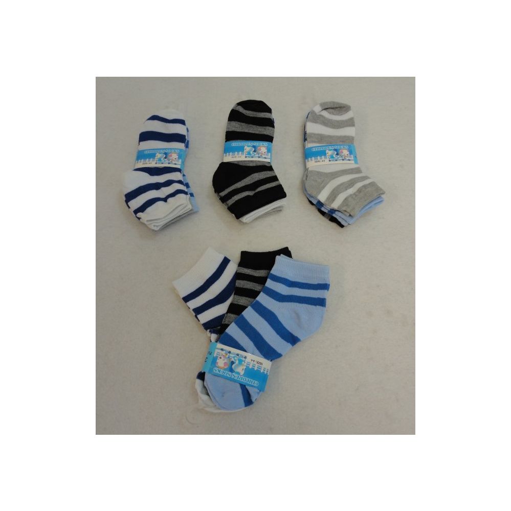 60 pairs of Boy's Anklet Socks 4-6[stripes]
