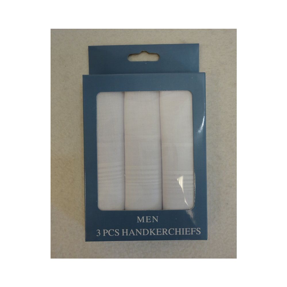 48 Pieces of 3 Pack Men's Handkerchiefs [white]