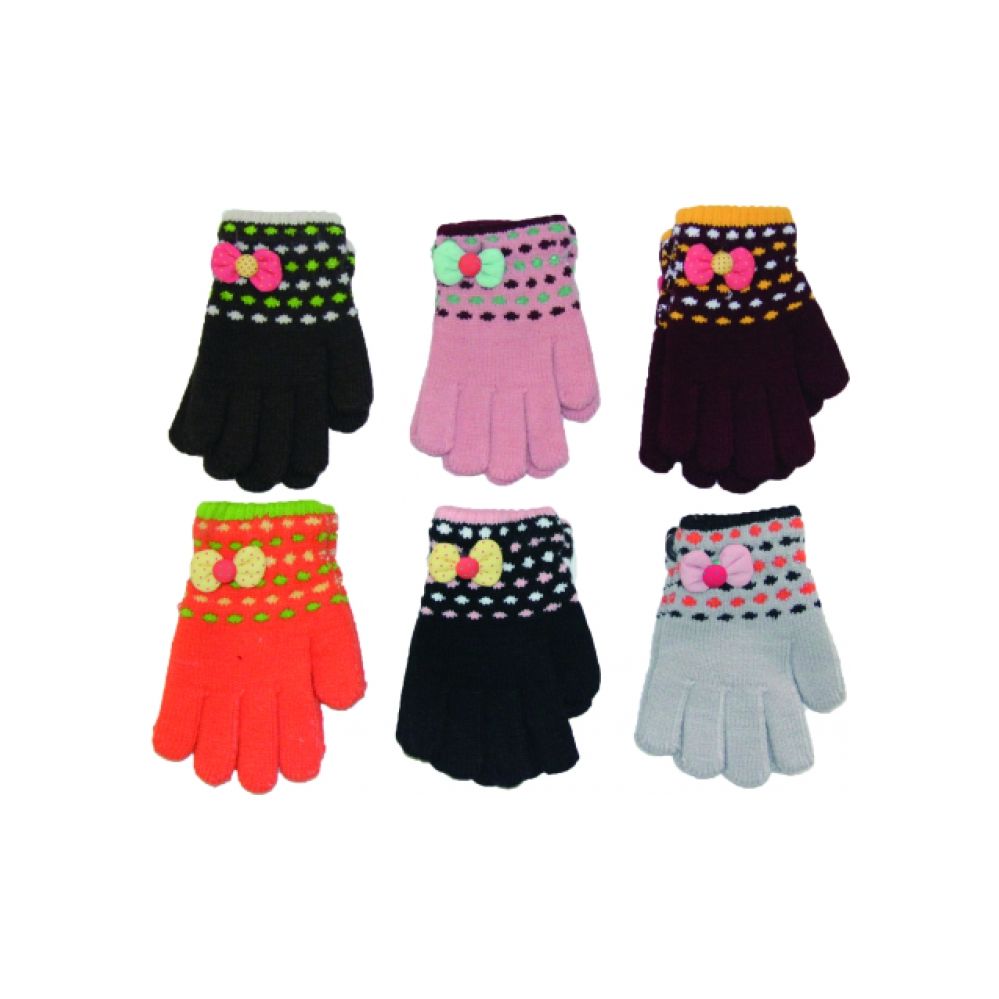 72 Pairs of Kids Assorted Color Winter Gloves