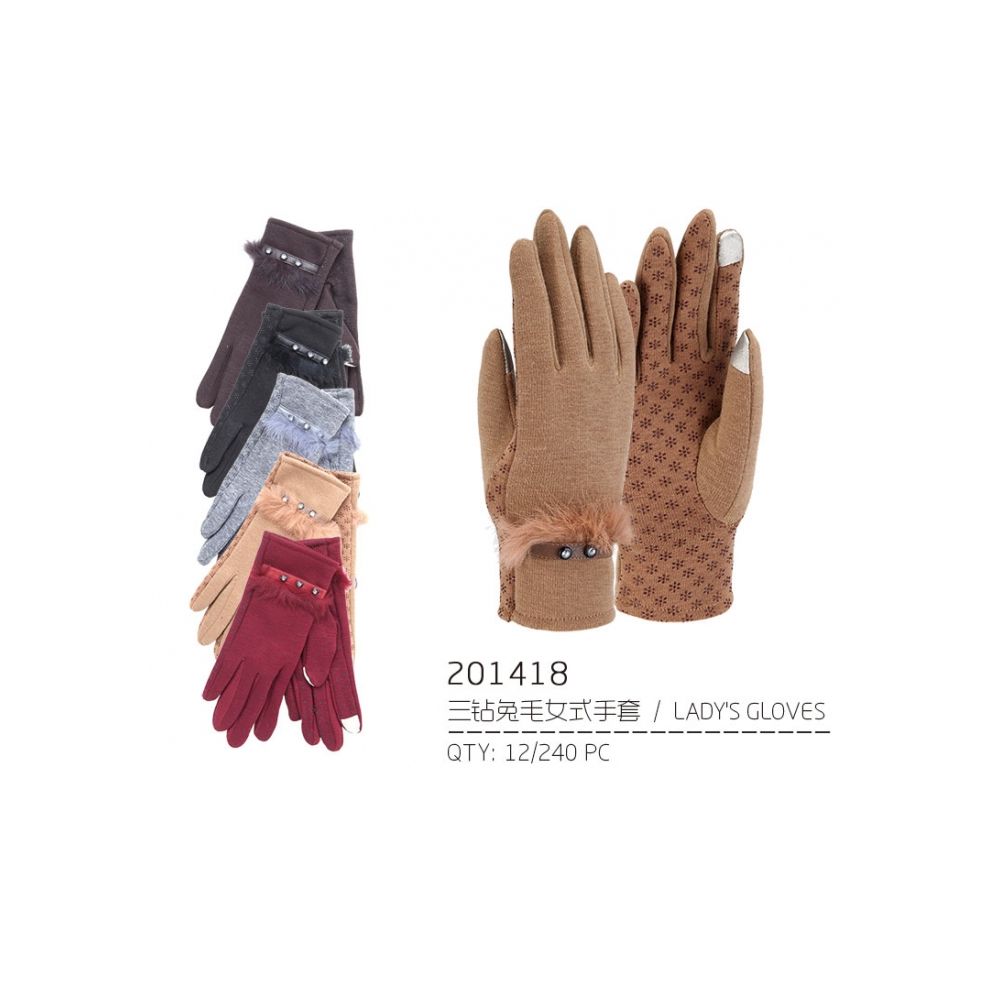 48 Pairs of Lady's Winter Touch Glove With Fur Design