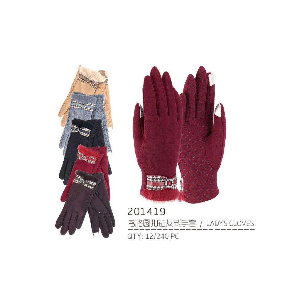 72 Pairs of Lady's Winter Touch Glove With Diamond Ring Design
