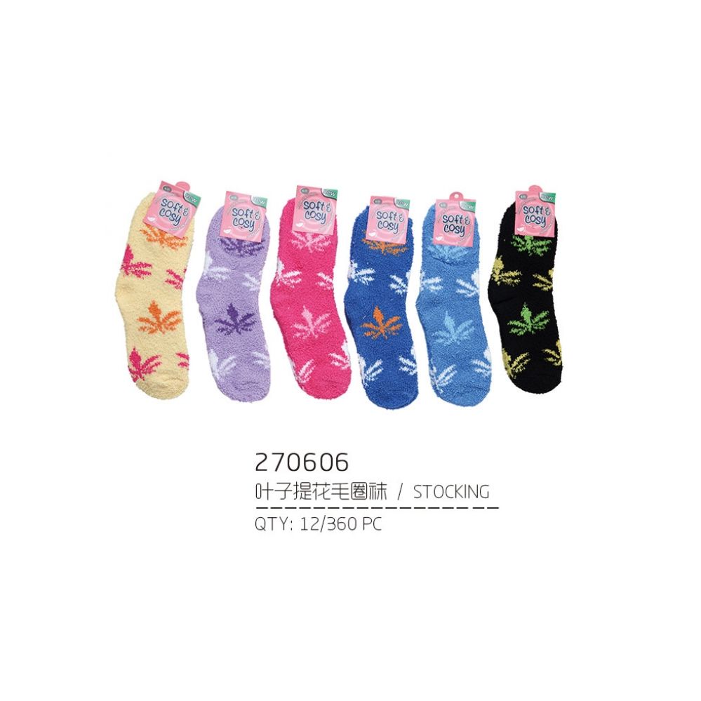 144 Pairs of Assorted Color Fuzzy Socks Size 9-11 (woman)