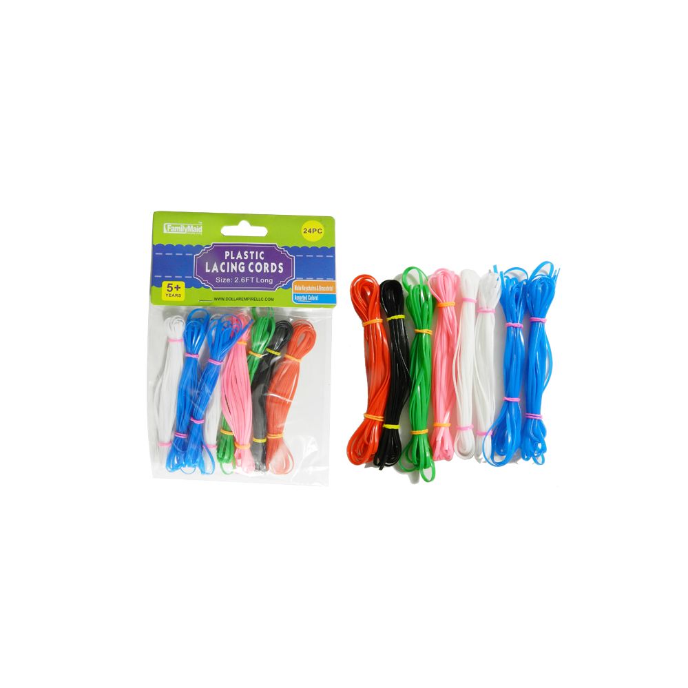 144 Pieces of Lacing Cord Plastic 24pc Packing