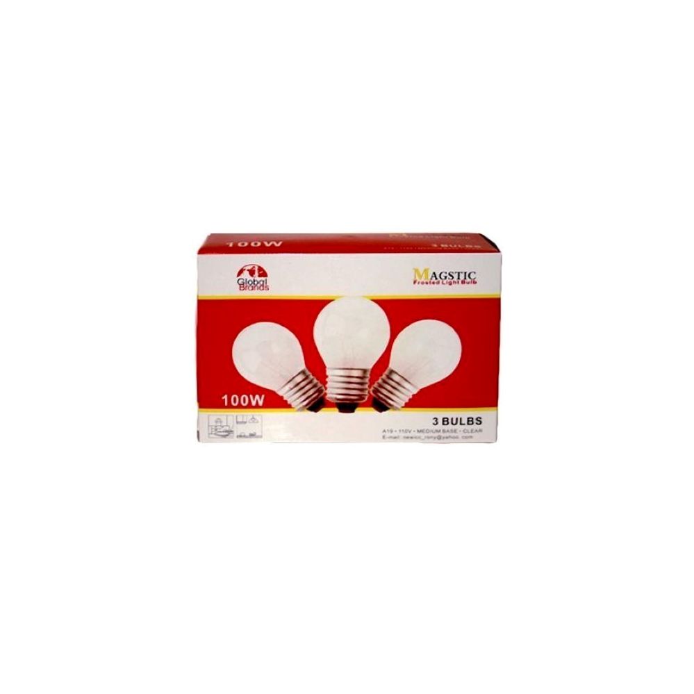 40 Pieces of 3 Piece Frosted Light Bulb 100 Watt