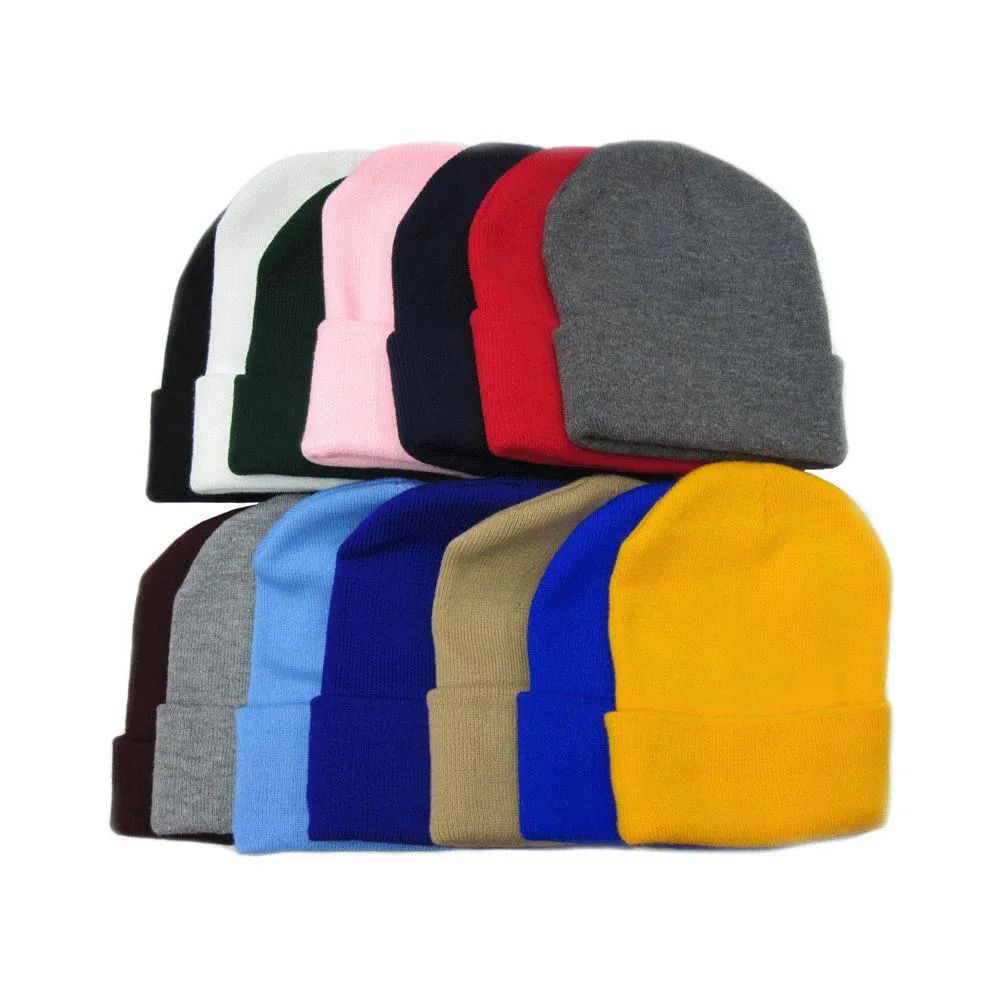 60 Wholesale Plain Solid Knit Ski Hat