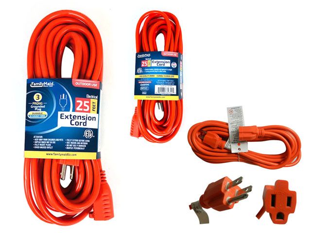 12 Pieces of Extension Cord Outdoor 25 Feet 3 Prong