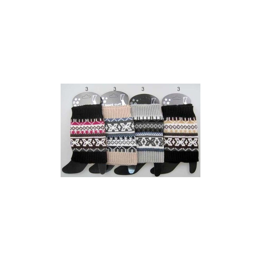 12 Wholesale Wholesale MultI-Color Patterned Knitted Boot Topper Leg Warmers