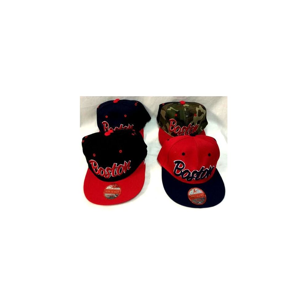72 Wholesale Wholesale Boston Snap Back Baseball Cap/ Hat