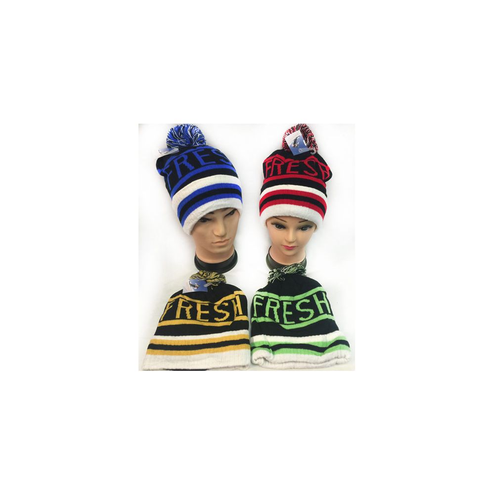 48 Wholesale Wholesale Winter Knitted Beanie Hat Fresh Assorted Colors