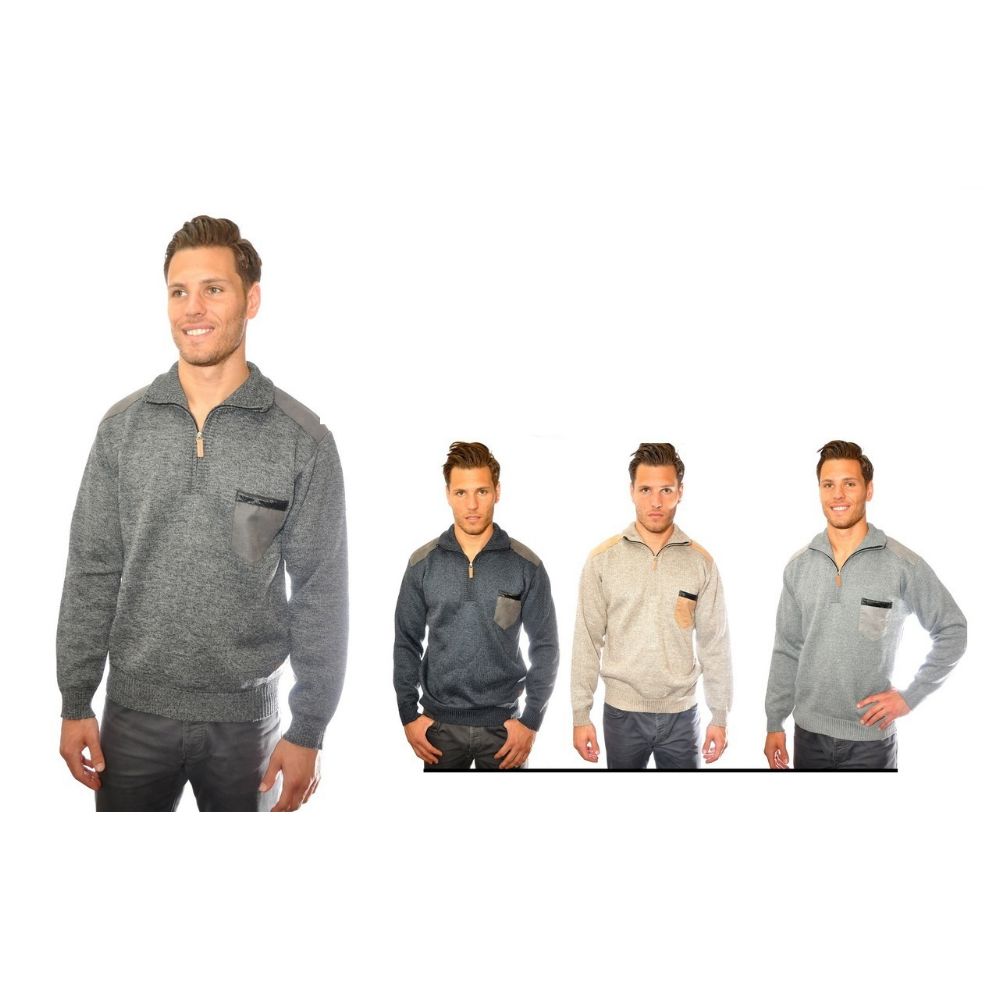 24 Wholesale 1/4 Zip Fancy Sweater 100% Acrylic
