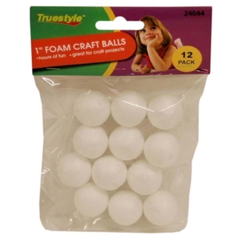 144 Pieces of 12pc 1in Foam Craft Balls